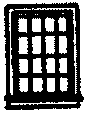 Double-Hung Windows -- 16-Pane, Scale 36 x 56"  91.4 x 142cm pkg(12)