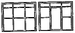 Warehouse/Factory Office Door and Window Set -- Scale 115 x 97"  292 x 246cm pkg(2)