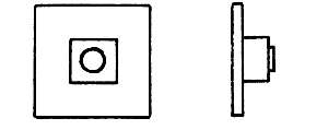 2-1/2" Nut, 6" Square Washer