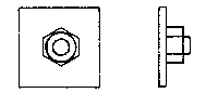 2-1/2" Hex Nut, 6" Square Washer