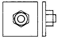 2-1/2" Hex Nut On 6" Square Washers