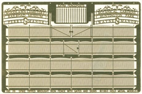 Spike Tipped Wrought Iron Fence -- Includes Gates & Signs - Scale 240'  73.2m