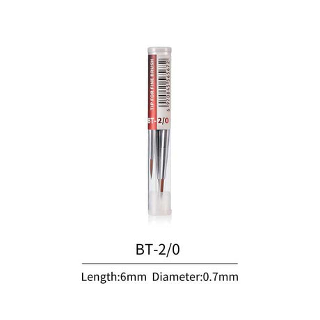 Interchangeable Aluminum-Shank Fine Brush Tips -- 2/0 pkg(3)