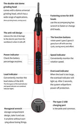 Portable Electric Sanding Pen -- Includes Pen, 3mm Diameter Dome Double Groove Head, USB-C Cord, Wrench-4