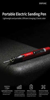 Portable Electric Sanding Pen -- Includes Pen, 3mm Diameter Dome Double Groove Head, USB-C Cord, Wrench-5