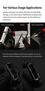 Portable Electric Sanding Pen -- Includes Pen, 3mm Diameter Dome Double Groove Head, USB-C Cord, Wrench-7