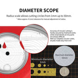 Integral Stepless Circular Cutter -- Cuts 1mm to 50mm Diameter Circles-2
