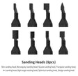 Sanding Head For Reciprocating Sander -- 8 Heads: Rectangle, Slim, Square, Triangle, Arc, Right Angle, Spherical, Sle