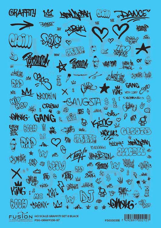 Graffiti Decal Set -- Set #8 (black)