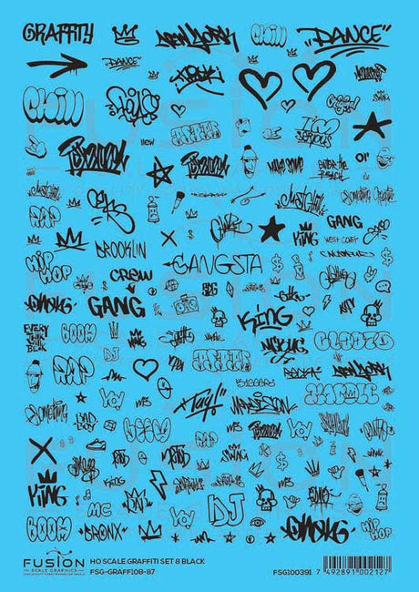Graffiti Decal Set -- Set #8 (black)