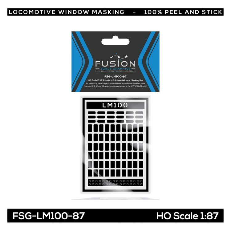 EMD Standard Cab Locomotive Window Masking Set