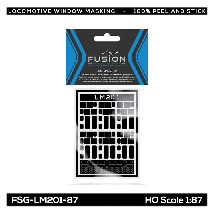 GE Dash 9 & AC4400 Locomotive Window Masking Set