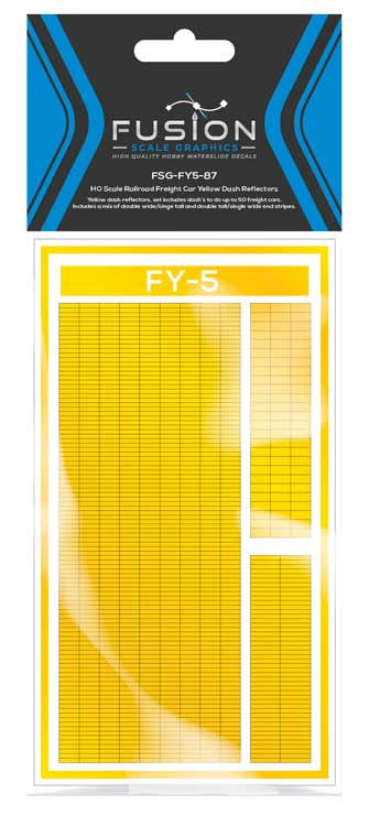 Railroad Freight Car Yellow Reflective Markings Set Mixed
