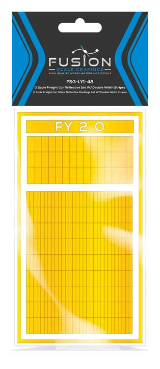 Railroad Freight Car Yellow Reflective Markings Set w/Double Width Stripes