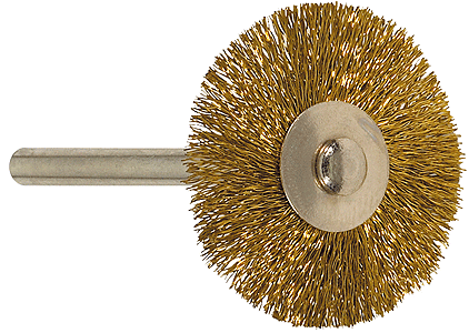 Mounted Brass Wire Wheel -- 1" Diameter