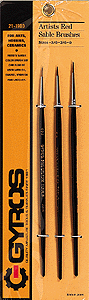 Red Sable Brush Set -- 3/0, 2/0, 0