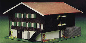 2-Story Alpine House w/Balcony -- 5-1/2 x 4-5/16"  14x11cm