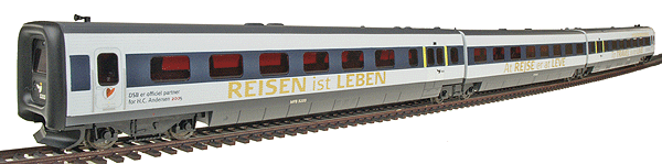 3-Car Push-Pull Trainset; Danish Railways IC-3 - 2005 Hans Christian Andersen -- Unpowered