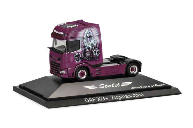 DAF XG+ Semi Tractor Only - Assembled -- Stelzl (purple, black, white, German Lettering)