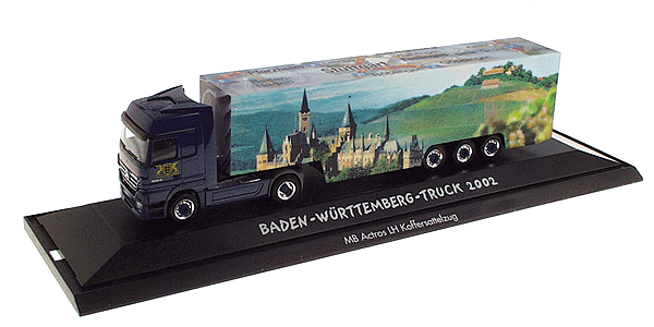 Private Collection European Trucks - Tractor/Trailer - MB Actros Cabover -- w/3-Axle Box Van Trailer - 2002 "Baden Wurttemberg" (Special Design)