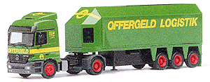 Tractor/Trailer Mercedes -- Actros L 2-Axle Trailer w/3-Axle Glass Transport Trailer Offergeld (green)