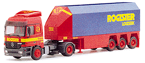 Tractor/Trailer Mercedes -- Actros 2-Axle Tractor w/3-Axle Glass Transport Trailer Rogister (red, blue)