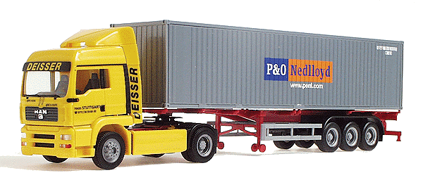 European Trucks - Tractor/Trailer - MAN TG-A LX 2-Axle Cabover -- w/3-Axle Container Semi-Trailer "Deisser/P&O"
