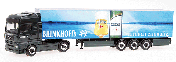Europen Trucks - Tractor/Trailer - MAN TG-A XXL 2-Axle Cabover -- w/3-Axle Box Semi-Trailer "Brinkhoff's No.1"