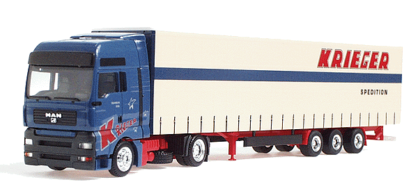 European Trucks - Tractor/Trailer - MAN TG-A XXL 2-Axle Cabover -- w/3-Axle Canvas Side Trailer Krieger
