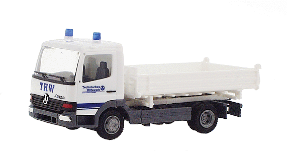Emergency - Technical Rescue Service (THW) Equipment -- Mercedes 2-Axle, 3-Way Dump Truck - Landau (white, blue)