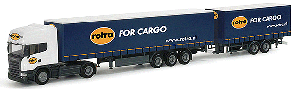 European Trucks - Semis - Scania R TL 2-Axle Cabover -- w/3- & 2-Axle Curtain Side Trailers - Rotra