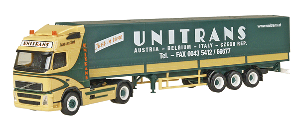 European Trucks - Tractor-Trailer - Volvo FH GL 2-Axle Cabover -- w/3-Axle Euroi Canvascover Trailer - Unitrans (Asutria)