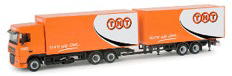 DAF FX 105 Semi Tractor/Trailer (Plastic) -- TNT (orange, white)