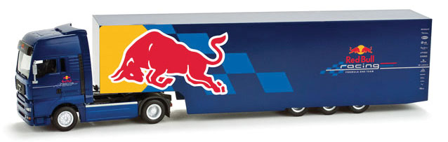 Truck MAN TGA XXL Tractor w/Race Transport Trailer -- Red Bull Racing (blue, red, yellow)