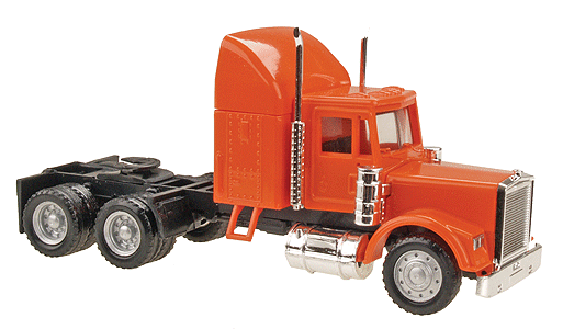 Freightliner 3-Axle Conventional Tractor Only - Assembled -- With Sleeper & Bullbar (orange, chrome)