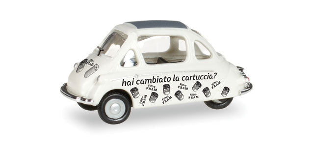 Heinkel Micro Car - Assembled -- Carello (black, white; Italian Lettering)