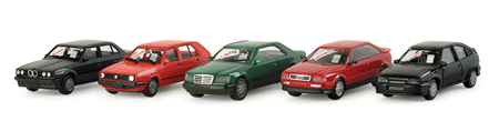 European Automobiles, Set of 5 -- Pre-Owned Cars with Window Stickers (Standard Colors)