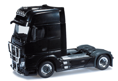 Mercedes Actros Gigaspace 2-Axle Tractor Only w/Bull Bar & Lights - Assembled -- Black-1