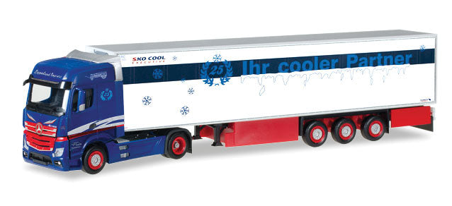 Mercedes-Benz Actros Tractor w/Reefer Trailer  - Assembled -- Tasche (white, red, blue, black, German Lettering)