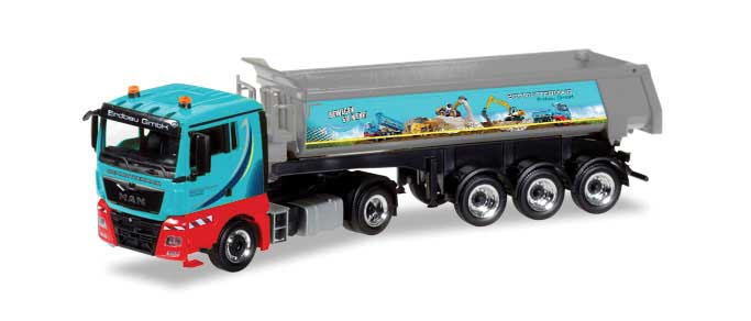 MAN TGX Tractor with Dump Trailer - Assembled -- Schmuttermair (Full-Color Graphics, German Lettering)