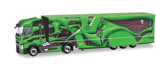 Renault Tractor with Van Trailer - Assembled -- Germany Promotion Truck 2 (green, black)