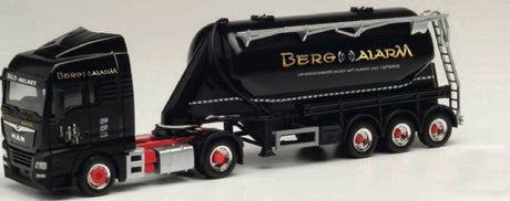 MAN TGX XLX 2-Axle Tractor with Bulk Silo Trailer - Assembled -- Melmer (black, red, gold, German Lettering)