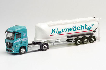 Mercedes-Benz Actros Streamspace Tractor with Tank Trailer - Assembled -- Kleinwachter (teal, white, German Lettering)