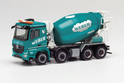 Mercedes-Benz Arocs M Cement Mixer - Assembled -- Betonpumper Weber (green, white, German Lettering)