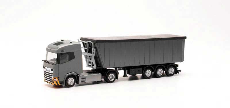 DAF XG Tractor with Dump Trailer - Assembled -- Gray, Black