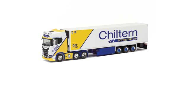 Scania CS 20 HD Tractor with Reefer Trailer - Assembled -- Chiltern (white, yellow, blue)