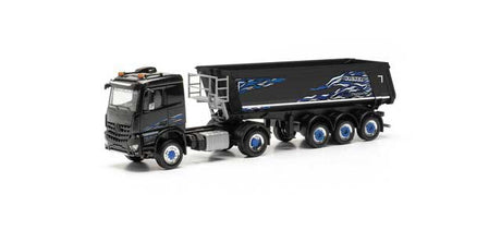 Mercedes-Benz Arocs Tractor with Dump Trailer - Assembled -- Wagner (black, blue, white)