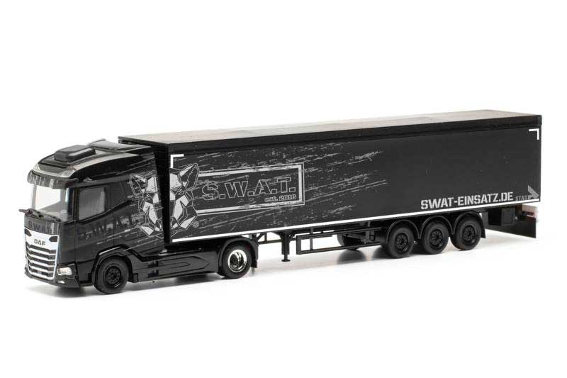 DAF XG Tractor with Walking-Floor Trailer - Assembled -- S.W.A.T. (black, German Lettering)