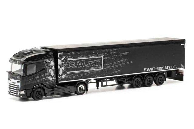 DAF XG Tractor with Walking-Floor Trailer - Assembled -- S.W.A.T. (black, German Lettering)