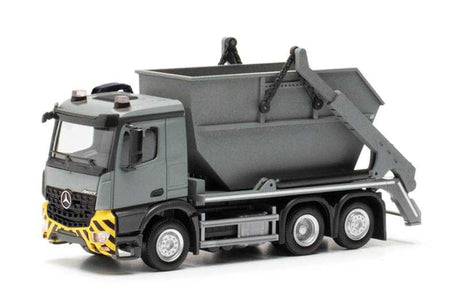 Mercedes-Benz Arocs Ak16 Skip Loader Truck - Assembled -- Municipal (gray, black, yellow)